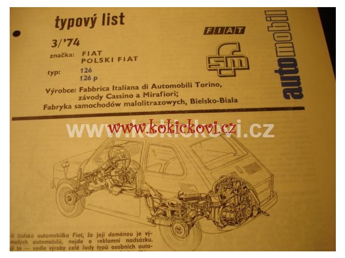POLSKI FIAT 126 a 126 P TYPOVÝ LIST