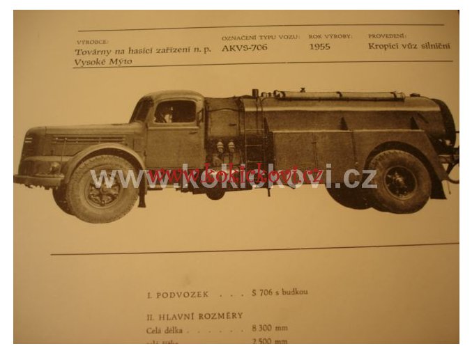 AKVS - 706 KROPICÍ VŮZ SILNIČNÍ 1955 PROSPEKT