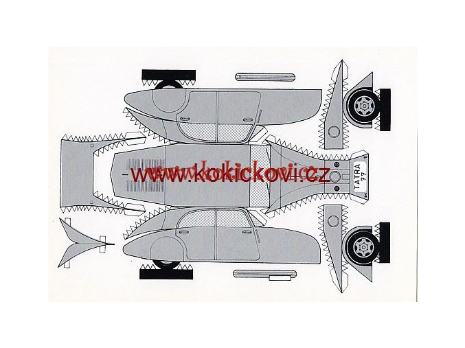 TATRA 77 - MODELÁŘSKÝ MODEL SKLÁDAČKA POHLEDNICE