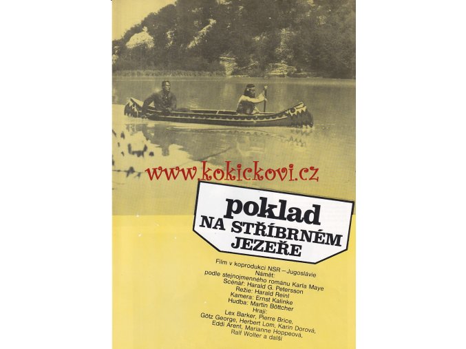 Filmový plakát Poklad na Stříbrném jezeře A4 program Pierre Brice Lex Barker