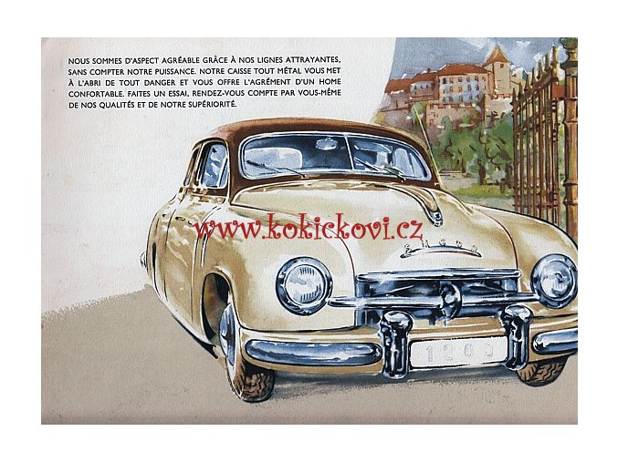 ŠKODA 1200 MOTOKOV REKLAMNÍ PROSPEKT A4 IL. FRANTIŠEK KARDAUS