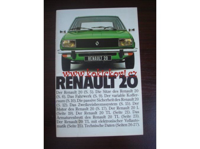Renault 20 - prospekt - 28 stran - text německy, četné fotografie