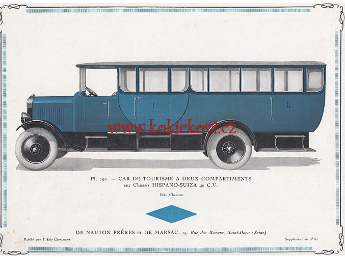 AUTOBUS CAR DE TOURISME - REKLAMNÍ PREZENTACE VOZU - HISPANO SUIZA