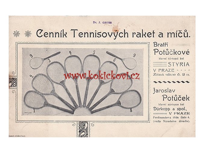 CENNÍK TENISOVÝCH RAKET A MÍČŮ - CENNÍK KOPACÍCH MÍČŮ, BOT HOCKEYE A BRUSLÍ 190?/191?