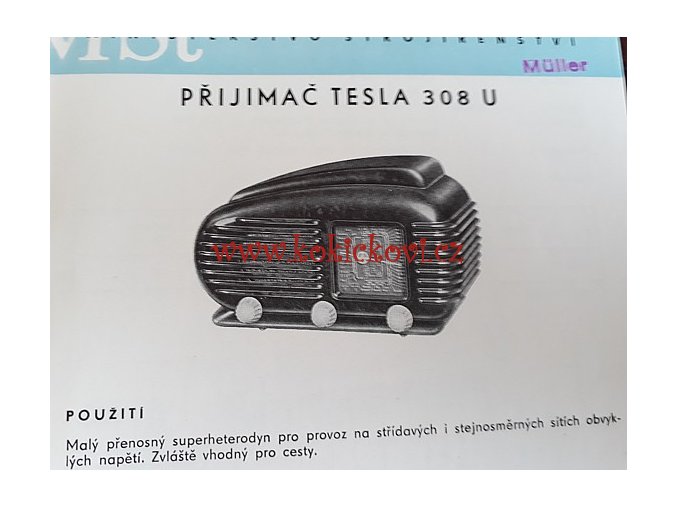 TESLA TALISMAN 308 U - REKLAMNÍ LETÁK A5 MINISTERSTVO STROJÍRENSTVÍ 196?