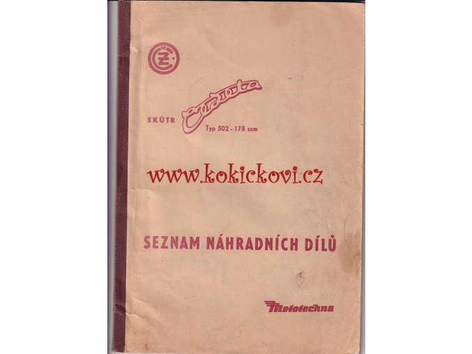 ČZ 175/502/00-01 - skútr Čezeta - seznam náhradních dílů - MOTOTECHNA 196?