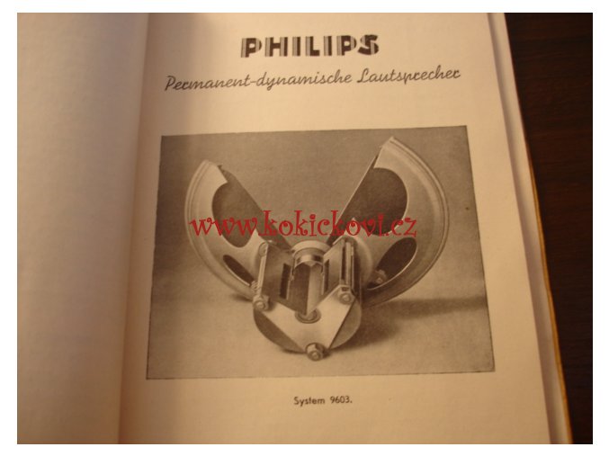 BAUTEILE PHILIPS 1937 - STAVEBNÍ SOUČÁSTKY - REPRODUKTORY - KONDENZÁTORY - TRANSFORMÁTORY AJ.