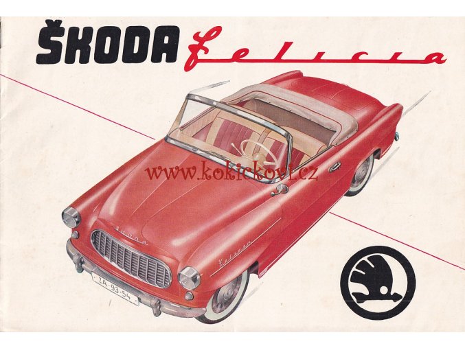 1959 ŠKODA FELICIA KABRIOLET ORIG. MOTOKOV BROŽURA - ANGLICKY