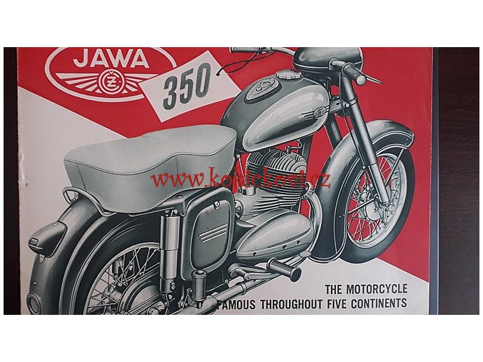 JAWA 350 ORIGINÁLNÍ PROSPEKT Z ROKU 1954 TEXT ANGLICKY