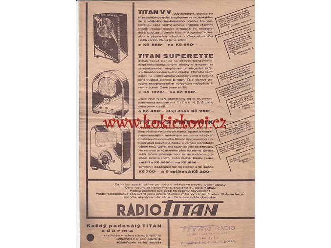 RADIO TITAN - TITAN VV - TITAN SYMFONIK - TITAN SUPERETTE - 1 LIST A4