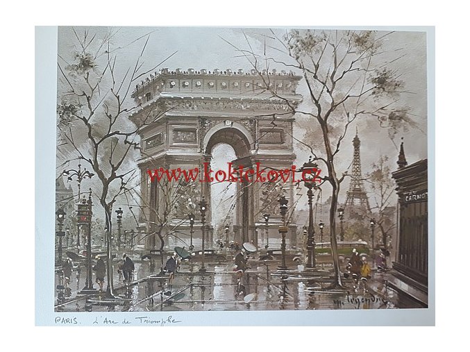 L'arche de Triomphe - PAŘÍŽ - UMĚLECKÝ TISK - VHODNÉ K DEKORACI 45*35 CM