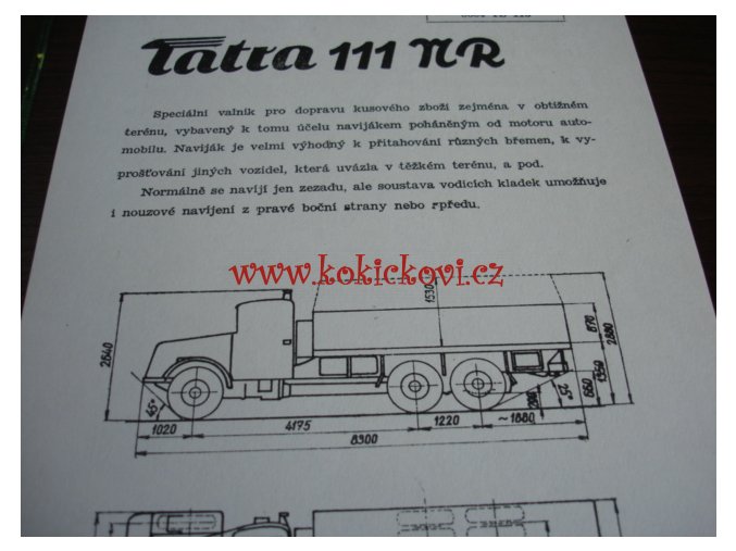 TATRA 111 NR - TECHNICKÝ LIST - LETÁK - 2 STR. A5