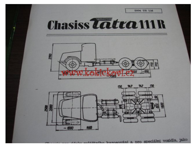 TATRA 111 R - TECHNICKÝ LIST - LETÁK - 2 STR. A5