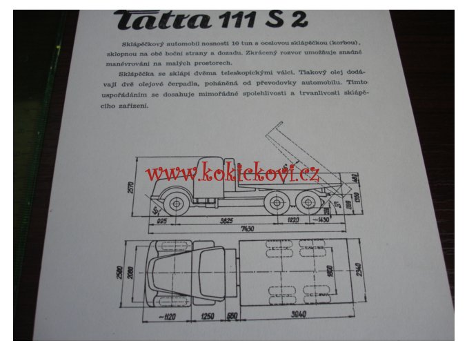 TATRA 111 S 2 - TECHNICKÝ LIST - LETÁK - 2 STR. A5