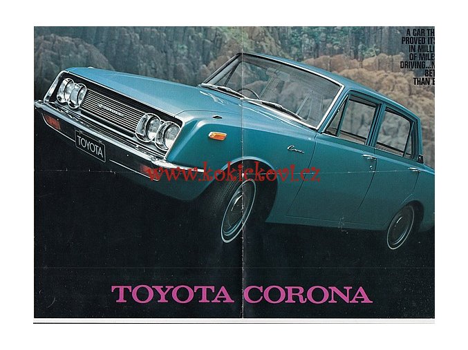 TOYOTA CORONA - REKLAMNÍ LETÁK A4  -1 LIST PŘELOŽENO - TEXTY ANGLICKY