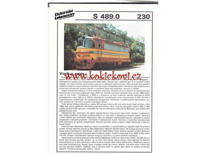 ELEKTRICKÁ LOKOMOTIVA - E 489.0 - REKLAMNÍ PROSPEKT - A4 - 2 STRANY