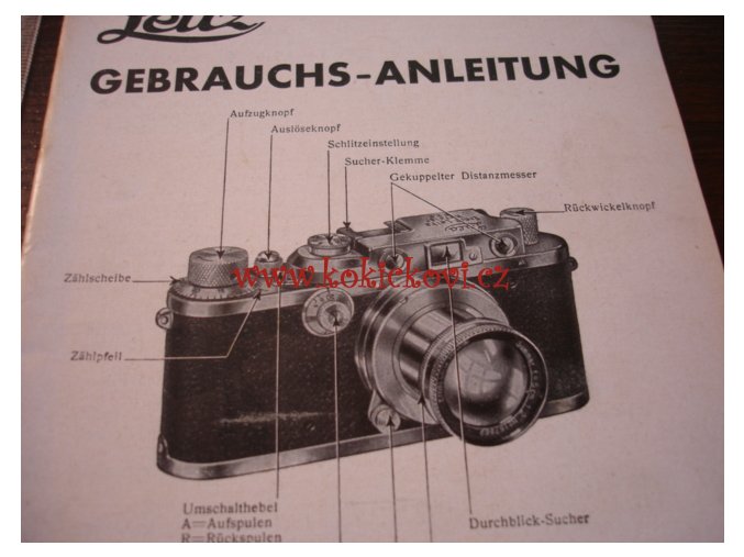 FOTOAPARÁT LEICA MODEL 3A NÁVOD K UPOTŘEBENÍ 32 STR. A5 - NĚMECKY