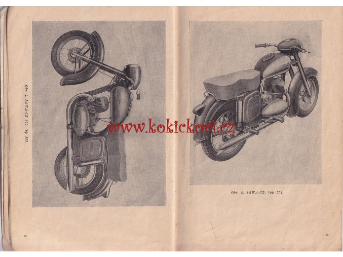 JAWA-ČZ 250/353, 350/354 - 1954 - technický popis, jízdní návod