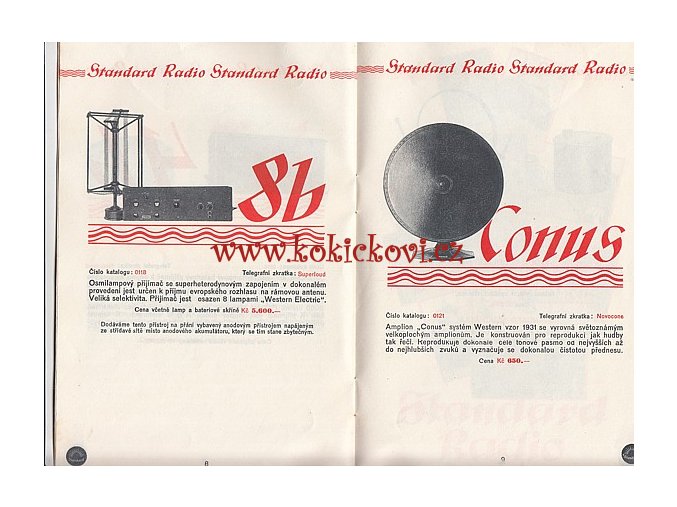 Standard Radio - katalog produkce 1931-32 reklamní prospekt - 12 stran - A5 - Standard REX - 3b -4b- 8b