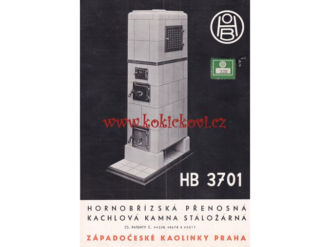 Reklamní prospekt Západočeských kaolinek Praha - kamna HB 3701