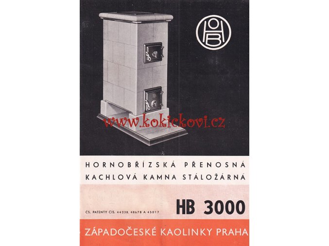 Reklamní prospekt Západočeských kaolinek Praha - kamna HB 3000