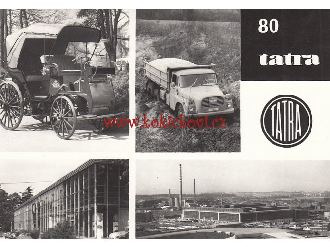 80 LET VÝROBY AUTOMOBILŮ TATRA - REKLAMNÍ ČB. POHLEDNICE