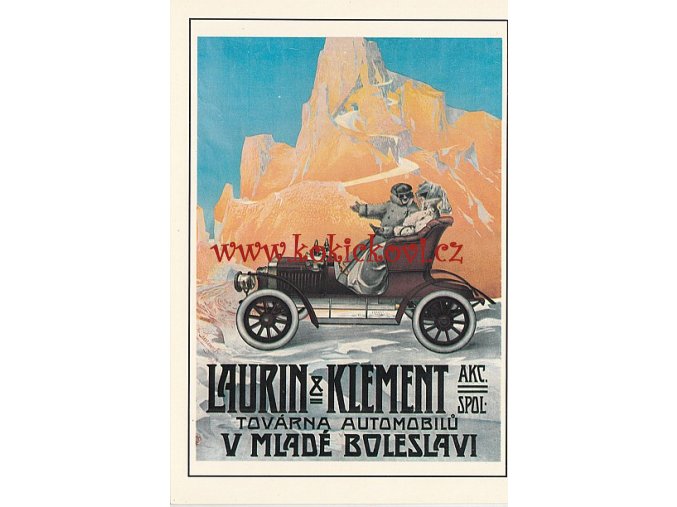 LAURIN A KLEMENT - REKLAMNÍ MOTIV 1913 - ZE SBÍREK UMPRUM ROZMĚRY 14,5*20,5 CM