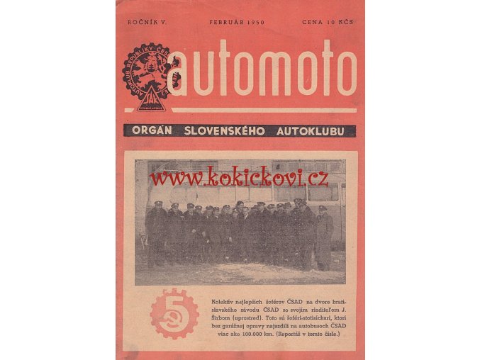 AUTOMOTO FEBRUÁR 1950 - ČASOPIS SLOVENSKÉHO AUTOKLUBU
