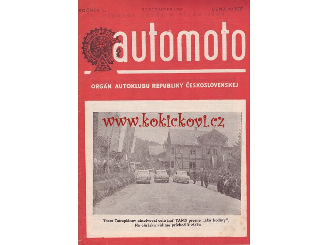 AUTOMOTO SEPTEMBER 1950 - ČASOPIS SLOVENSKÉHO AUTOKLUBU