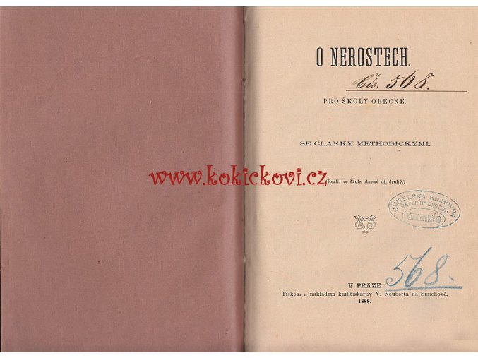 O NEROSTECH PRO ŠKOLY OBECNÉ - MINEAROLOGIE - PRAHA 1888