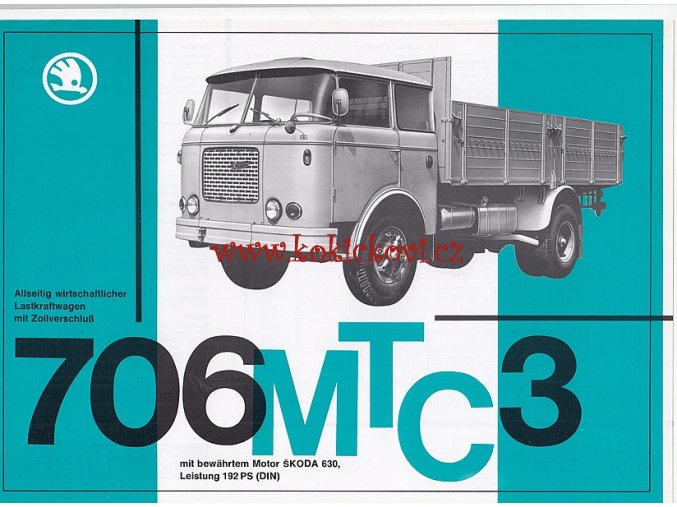 ŠKODA 706 MTC3- reklamní leták - 1 list A4 - texty německy