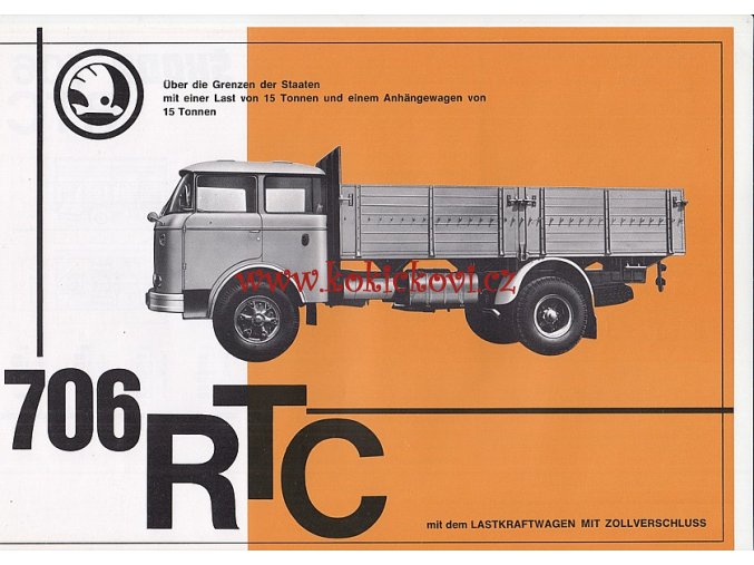 ŠKODA 706 RTC nákladní automobil - reklamní leták - 1 list A4 - texty NĚMECKY