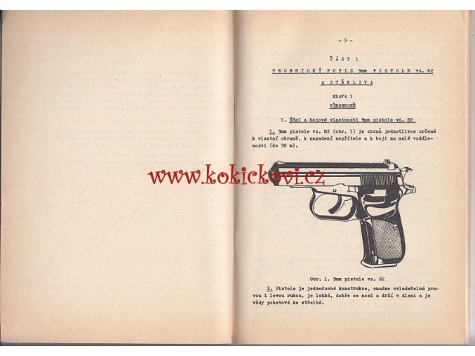 9 mm pistole vz. 82 - předpis - 1987 - výhradně pro služební potřebu