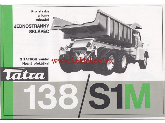 Tatra 138 S1M - reklamní prospekt - 1 list A4 - texty česky