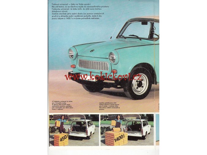TRABANT 601 MODEL 84 - prospekt 1983 TEXT V ČEŠTINĚ