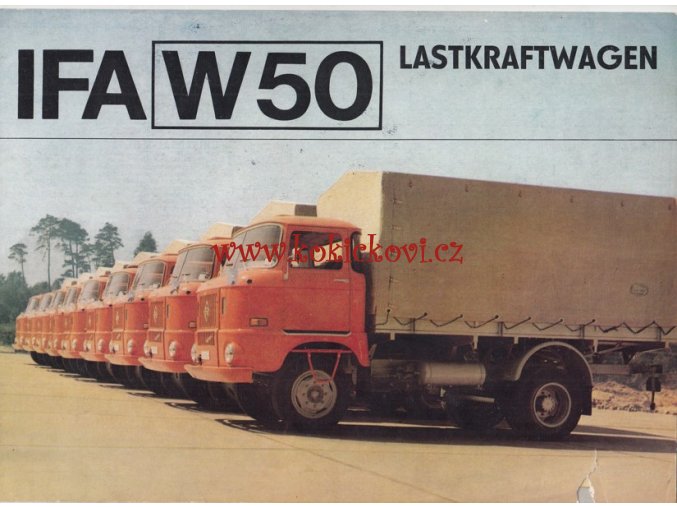 IFA W 50 5.3 t - výrobní program - reklamní prospekt - texty německy - poškozeno -  8 stran A4