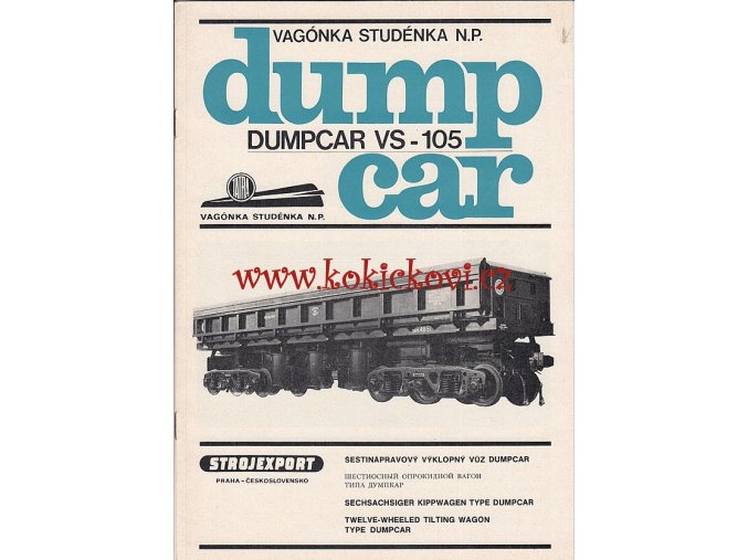 6nápravový výklopný vůz Dumpcar reklamní prospekt 1975 - A4 - 8 stran