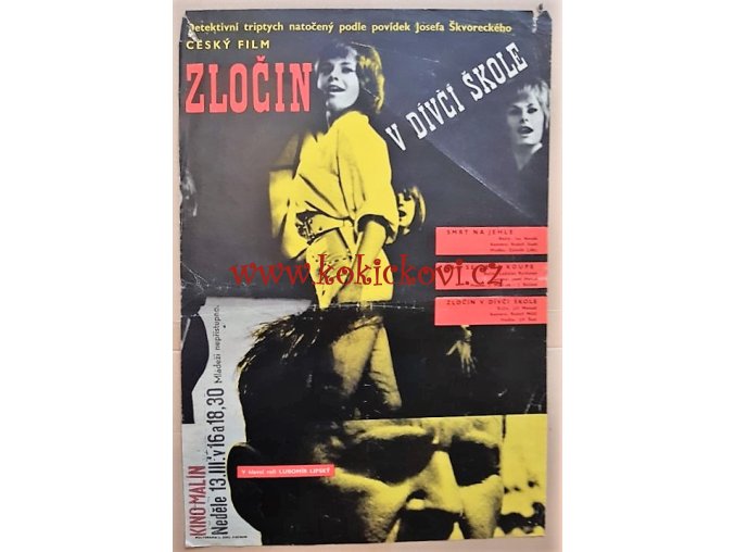 ZLOČIN V DÍVČÍ ŠKOLE - FILMOVÝ PLAKÁT A3 - 1965 - VLADIMÍR BIDLO