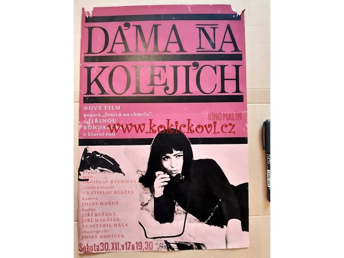 DÁMA NA KOLEJÍCH - FILMOVÝ PLAKÁT A3 - 1966