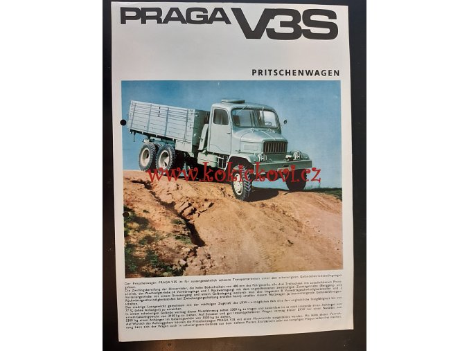 PRAGA V3S REKLAMNÍ PROSPEKT A4 - NĚMECKY PROCVAKNUTO - 1970
