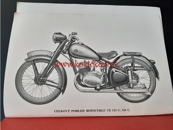 ČZ 125 c, 150 c - seznam náhradních dílů - 1951 + doplněk k seznamu