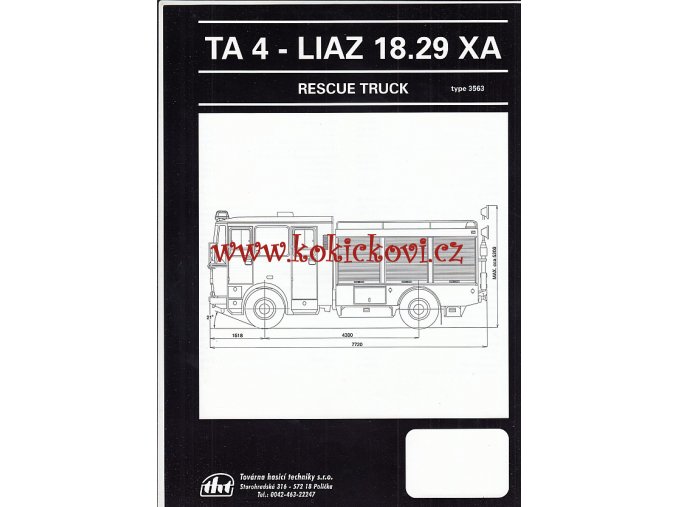 TA 4 - LIAZ 18.29 XA - prospekt A4 - 1 list - 1997 - THT Polička