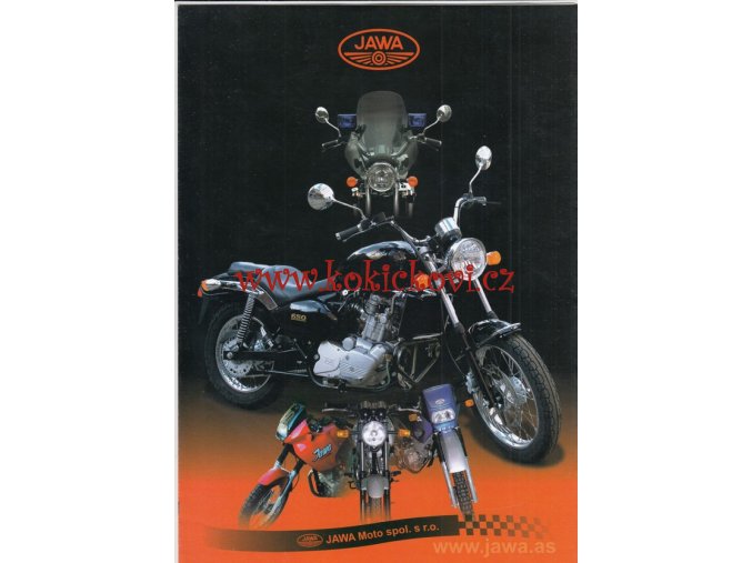 JAWA 650 CLASSIC - JAWA 350 CHOPPER - JAWA 350 CALIFORNIAN - JAWA 100 ROBBY - REKLAMNÍ PROSPEKT 199? - TÝNEC NAD SÁZAVOU