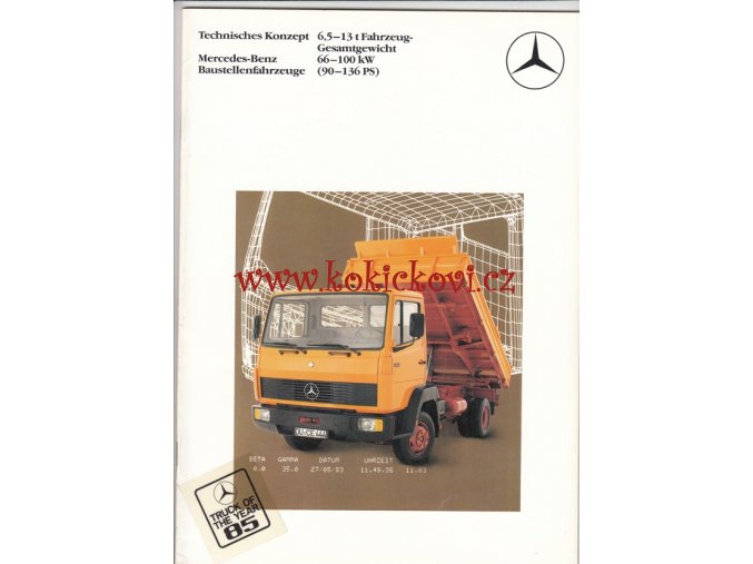 MERCEDES - BENZ - 6,5 - 13 t - prospekt A4, 1984 - 32 stran - německy