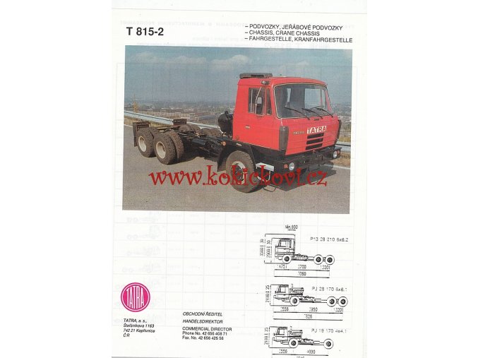 Tatra 815 - 2 tahač - reklamní prospekt A4 - 1 list