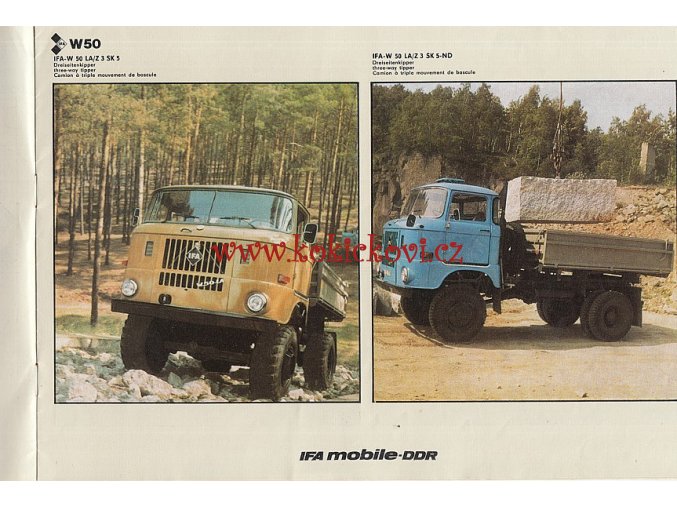 IFA W 50, Robur, Multicar, trailers - 1984 - reklamní prospekt A4 - 12 stran