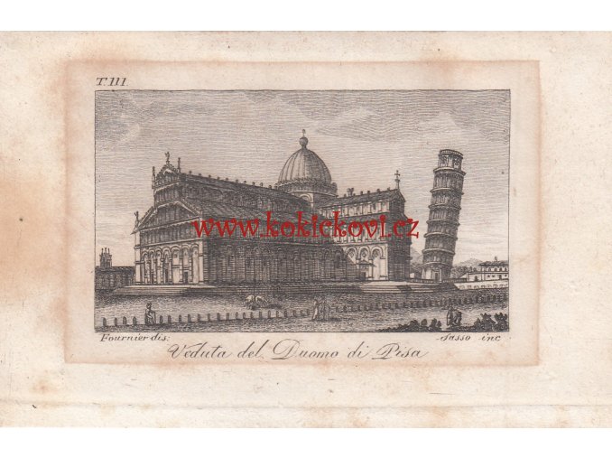 Katedrála Nanebevzetí Panny Marie - rytina - cca 1818 - View of the Cathedral of Pisa cca 1818 - size: 14*9 cm