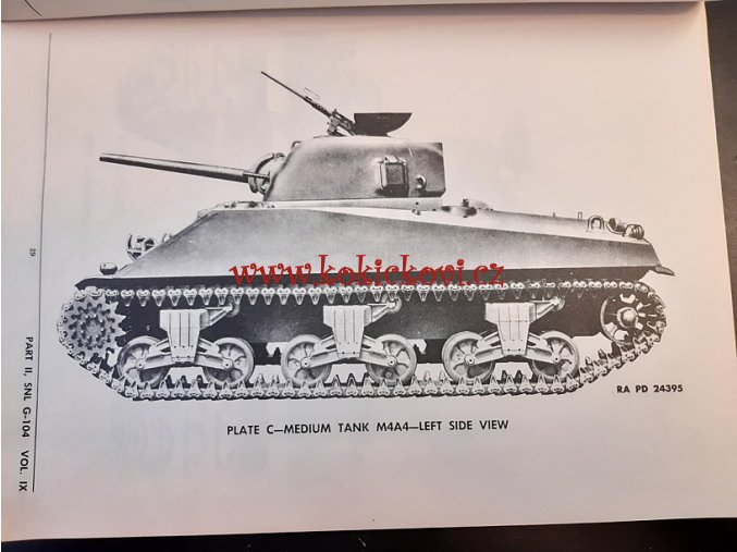 SHERMAN - 1943 WW2 US ARMY TANK - ORIGINAL SERVICE PARTS CATALOG FOR TANK MEDIUM M4A4  SNL G-104