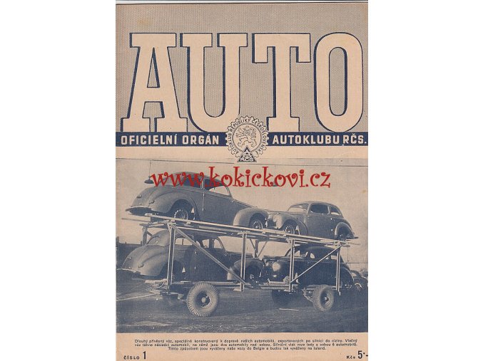 AUTO - ČASOPIS ČS. MOTORISTŮ ČÍSLO Č.1 - 1947