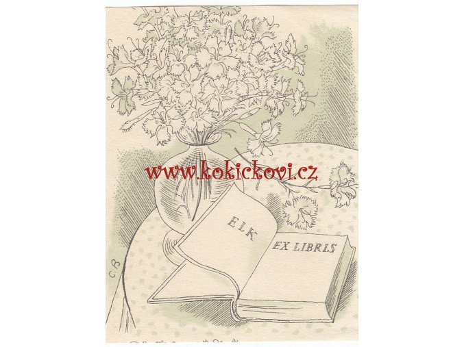 Ex libris ELK Cyril Bouda litografie 10x7,8cm